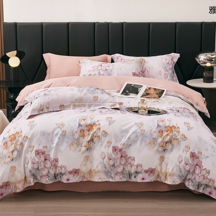 91家纺网 家纺一手货源 找家纺 （总）栩裕纺织 2024新款柔柔棉数码印花四件套