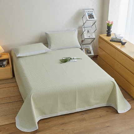 91家纺网 家纺一手货源 找家纺 （总）棉乐町 2025新款全棉加厚宽边老粗布凉席三件套