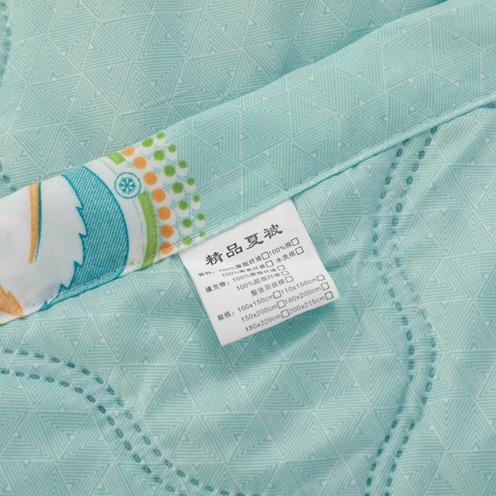 91家纺网 家纺一手货源 找家纺 被多多 2024新款清新印花亲肤绒夏被 薄荷清凉