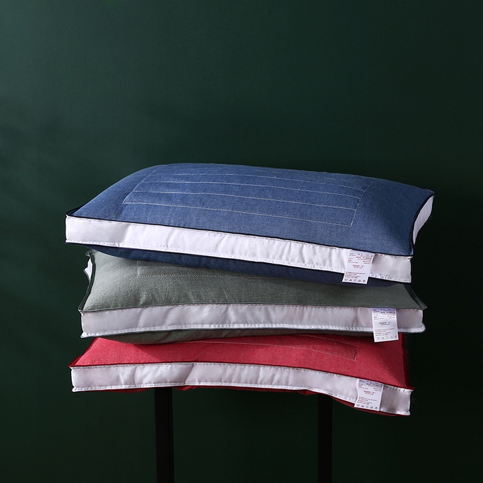 91家纺网 家纺一手货源 找家纺 （总）沃兰国际 新款全棉水洗棉荞麦枕芯花草护颈枕头单人绗缝定型枕