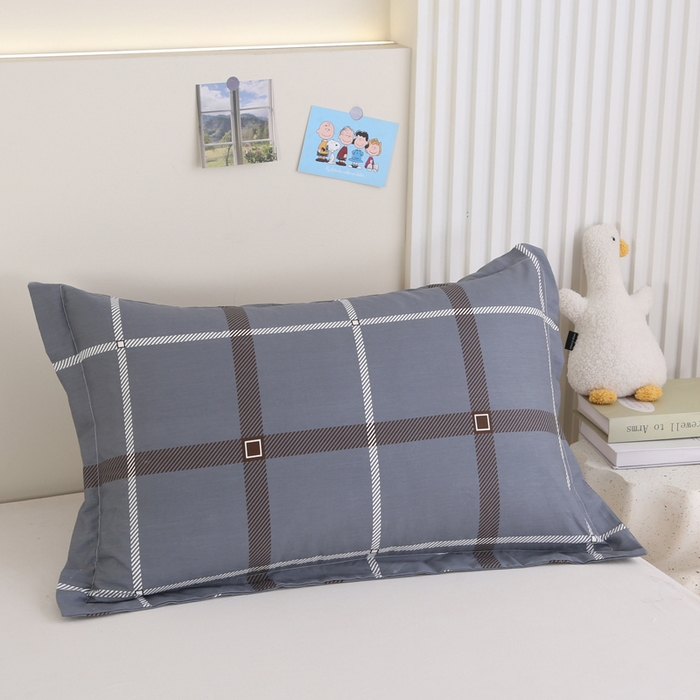 91家纺网 家纺一手货源 找家纺 凯森家纺 2024新款13372全棉枕套单人枕头套枕芯套儿童枕套 俄洛伊-灰