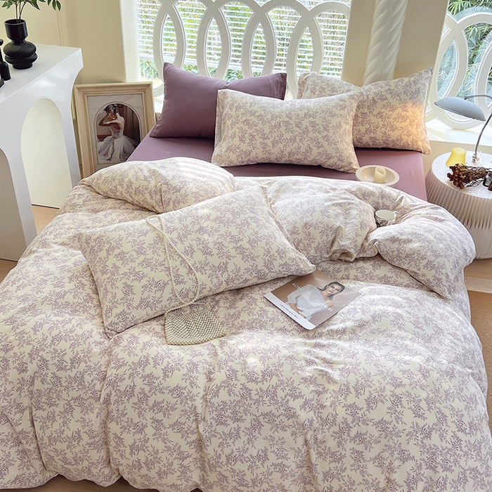 91家纺网 家纺一手货源 找家纺 于果 2024新款全棉双层纱四件套 瑞莎