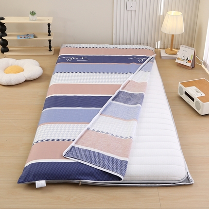 91家纺网 家纺一手货源 找家纺 凯森家纺 2024新款13372全棉床垫套学生床笠套单品褥子套懒人垫子套90x190学生上下铺宿舍寝室 留白