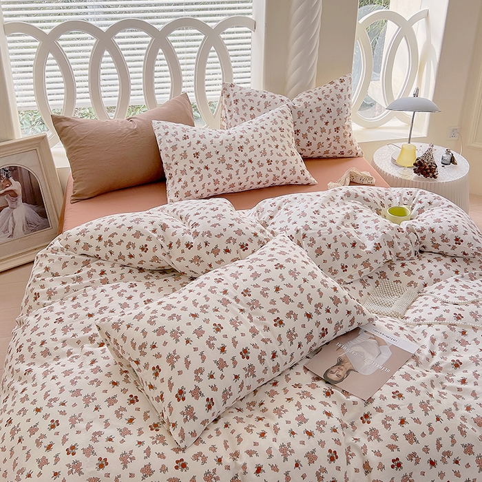 91家纺网 家纺一手货源 找家纺 于果 2024新款全棉双层纱四件套 花拾