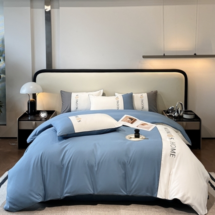 91家纺网 家纺一手货源 找家纺 （总）云雀家纺 2025新款水洗磨毛拼接四件套系列