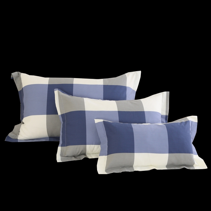 91家纺网 家纺一手货源 找家纺 凯森家纺 2024新款13372全棉枕套单人枕头套枕芯套儿童枕套 格调-蓝