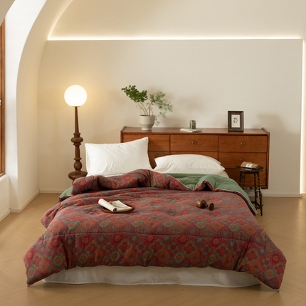 睡棉坊 2025新款全棉色织提花双层纱春秋被芯冬被 百样