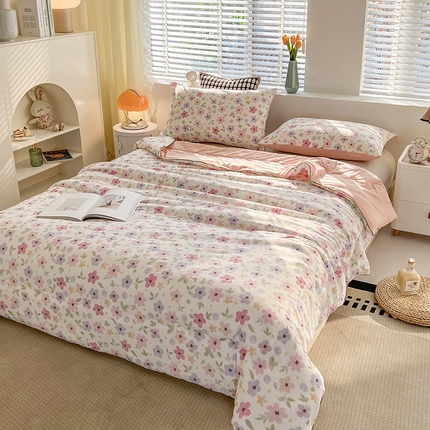 艺菲阁家纺 2024新款大豆蛋白水洗双层纱夏被 一束温柔