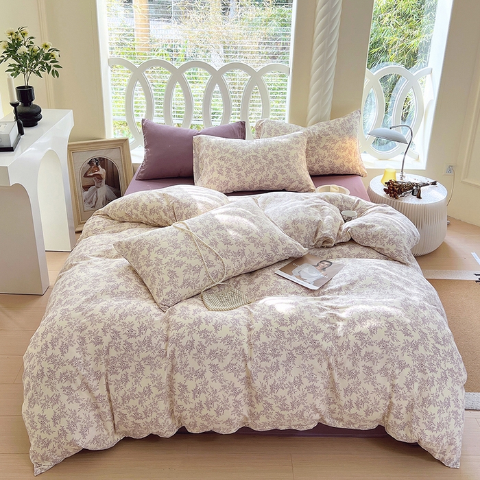 91家纺网 家纺一手货源 找家纺 于果 2024新款全棉双层纱四件套 瑞莎