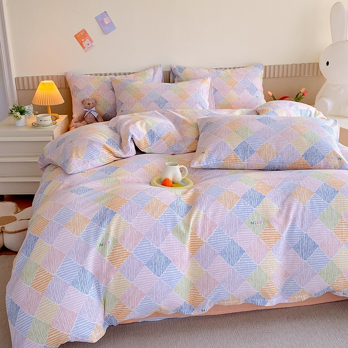 91家纺网 家纺一手货源 找家纺 于果 2024新款全棉双层纱四件套 卡莱尔