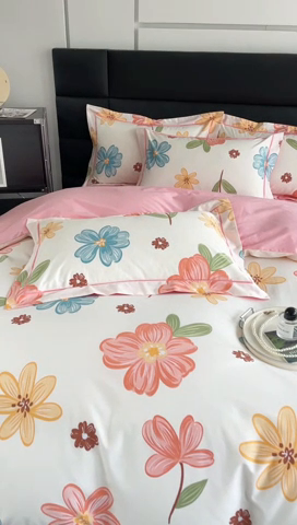 91家纺网 家纺一手货源 找家纺 7V 2024新款轻奢13376纯棉全棉喷气四件套 安妮