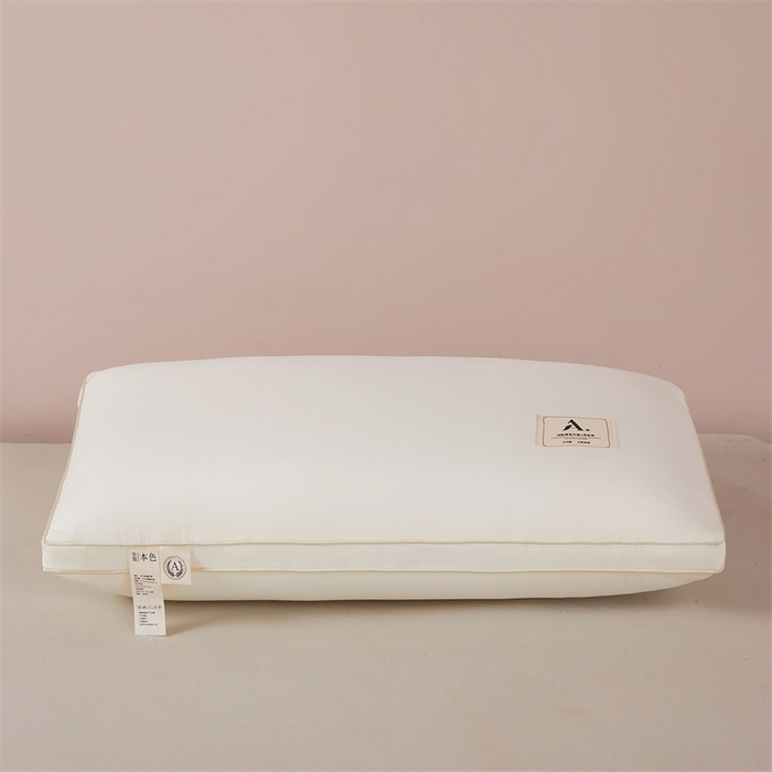 91家纺网 家纺一手货源 找家纺 凯森家纺 2024新款学生枕头枕芯单人枕芯羽丝绒酒店枕头 米色立体边-单只装