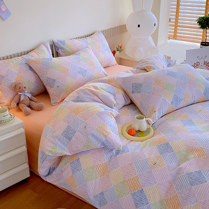 91家纺网 家纺一手货源 找家纺 于果 2024新款全棉双层纱四件套 卡莱尔