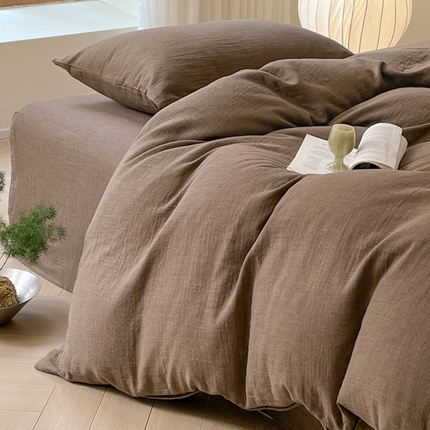 91家纺网 家纺一手货源 找家纺 （总）睡棉坊 2024新款全棉色织提花双层纱复古单床单