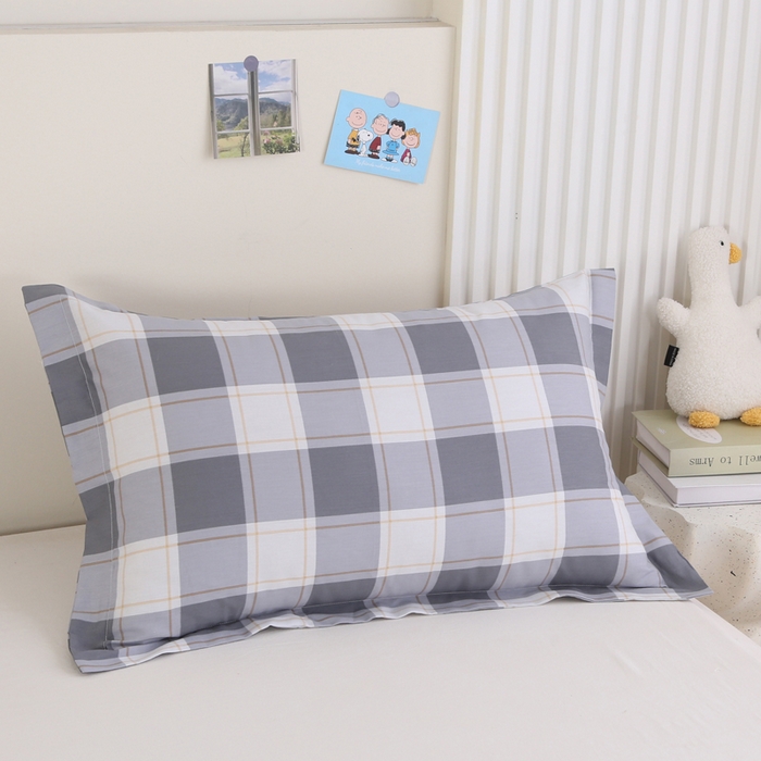 91家纺网 家纺一手货源 找家纺 凯森家纺 2024新款13372全棉枕套单人枕头套枕芯套儿童枕套 时光曼曼-灰