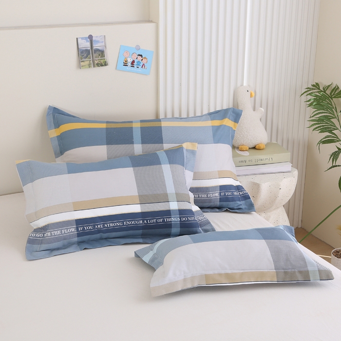 91家纺网 家纺一手货源 找家纺 凯森家纺 2024新款13372全棉枕套单人枕头套枕芯套儿童枕套 卡乐-蓝