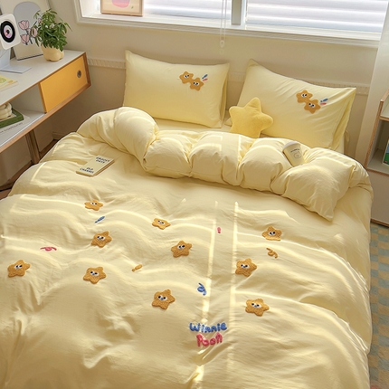 （总）山茶家纺 2024新款高克重水洗棉四件套