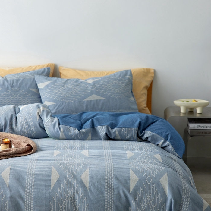 91家纺网 家纺一手货源 找家纺 安莱生活 2024年新品高端色织提花异域风情波西米亚基础款 波西米亚基础款-深蓝