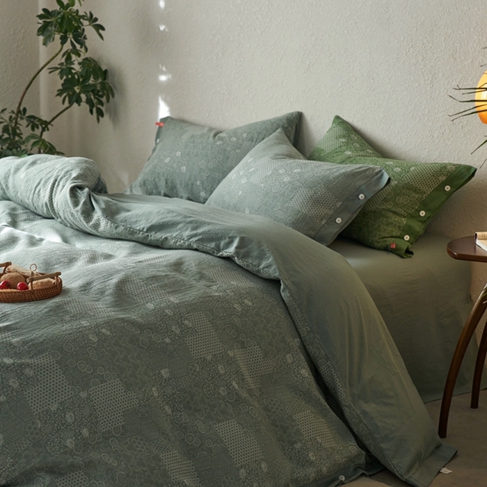 91家纺网 家纺一手货源 找家纺 （总）安莱生活 2024年新品高端双层纱大提花工艺款缤纷花妍纽扣款