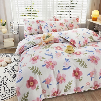 91家纺网 家纺一手货源 找家纺 （总）名优家纺 2024新款全棉13070韩版小清新系列床裙四件套 