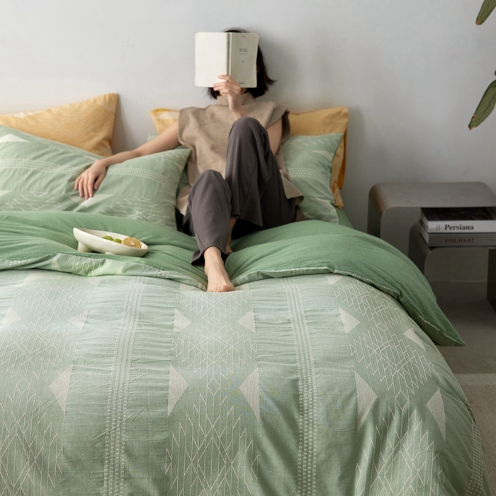 91家纺网 家纺一手货源 找家纺 安莱生活 2024年新品高端色织提花异域风情波西米亚基础款 波西米亚基础款-嫩绿