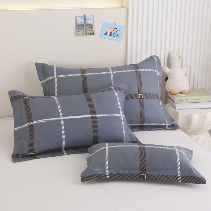 91家纺网 家纺一手货源 找家纺 凯森家纺 2024新款13372全棉枕套单人枕头套枕芯套儿童枕套 俄洛伊-灰