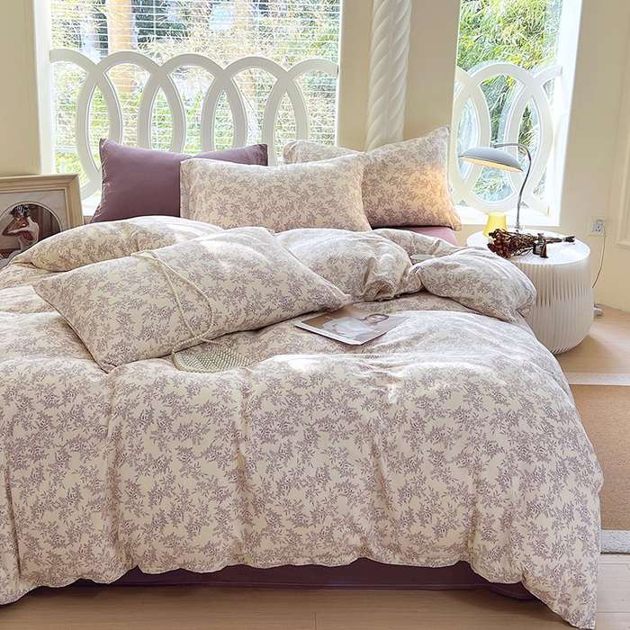 91家纺网 家纺一手货源 找家纺 于果 2024新款全棉双层纱四件套 瑞莎