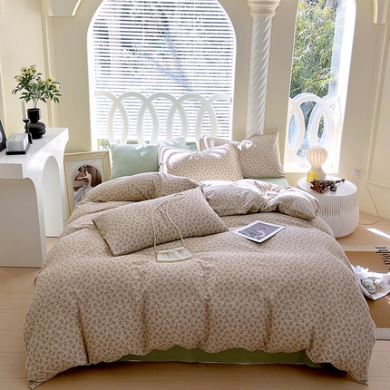 91家纺网 家纺一手货源 找家纺 于果 2024新款全棉双层纱四件套 挽兰