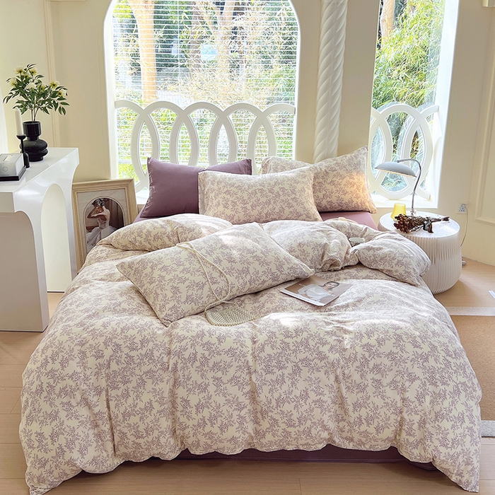 91家纺网 家纺一手货源 找家纺 于果 2024新款全棉双层纱四件套 瑞莎