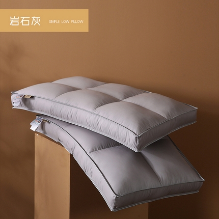 91家纺网 家纺一手货源 找家纺 （总）沃兰国际 全棉60S贡缎六宫格分区定型绗缝羽丝绒枕头护颈枕芯单人舒适枕