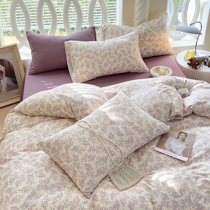 91家纺网 家纺一手货源 找家纺 于果 2024新款全棉双层纱四件套 瑞莎