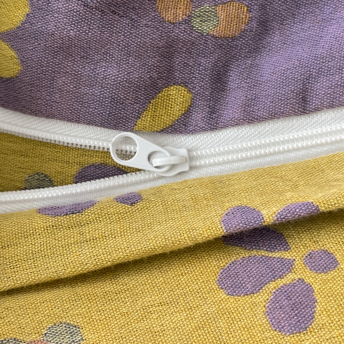 91家纺网 家纺一手货源 找家纺 睡棉坊 2024新款全棉色织提花双层纱复古单被套 诗画-紫