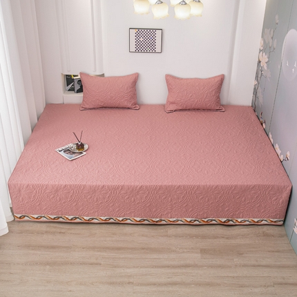 91家纺网 家纺一手货源 找家纺 手艺人沙发垫炕垫 2025新款防水化纤炕盖榻榻米炕垫 SK豆沙-05