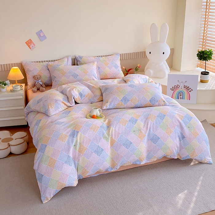 91家纺网 家纺一手货源 找家纺 于果 2024新款全棉双层纱四件套 卡莱尔