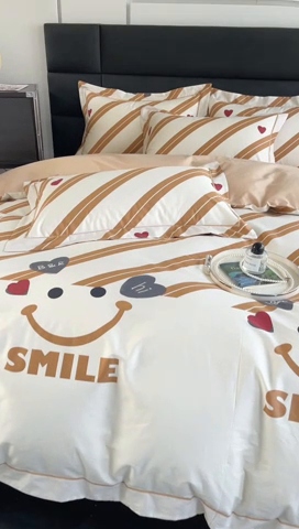 91家纺网 家纺一手货源 找家纺 7V 2024新款轻奢13376纯棉全棉喷气四件套 宠爱