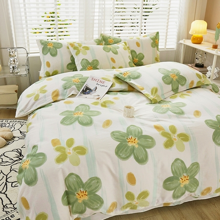 名优家纺 2024新款全棉13070韩版小清新系列床裙四件套  半夏花语
