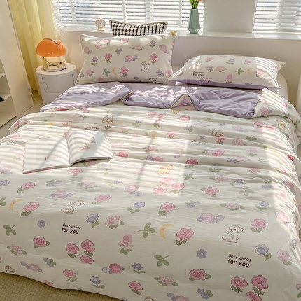 艺菲阁家纺 2024新款大豆蛋白水洗双层纱夏被 半眠日记