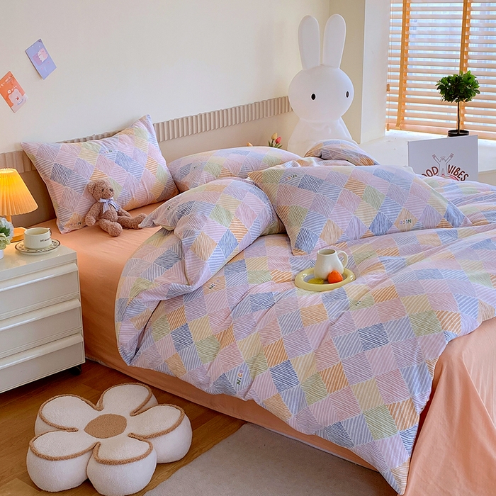 91家纺网 家纺一手货源 找家纺 于果 2024新款全棉双层纱四件套 卡莱尔