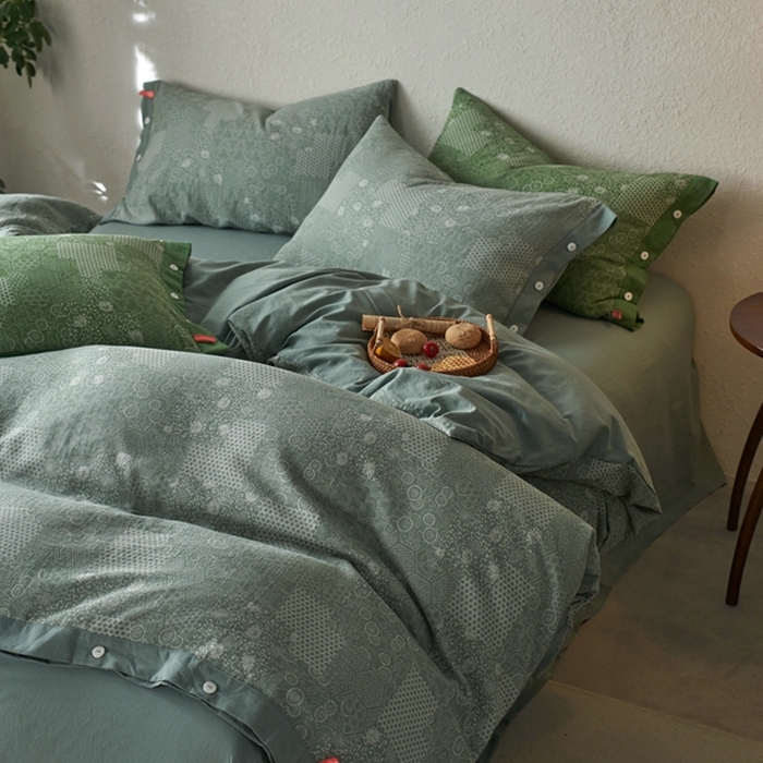 91家纺网 家纺一手货源 找家纺 （总）安莱生活 2024年新品高端双层纱大提花工艺款缤纷花妍纽扣款