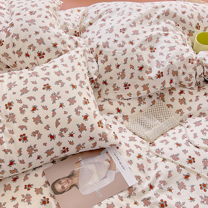 91家纺网 家纺一手货源 找家纺 于果 2024新款全棉双层纱四件套 花拾