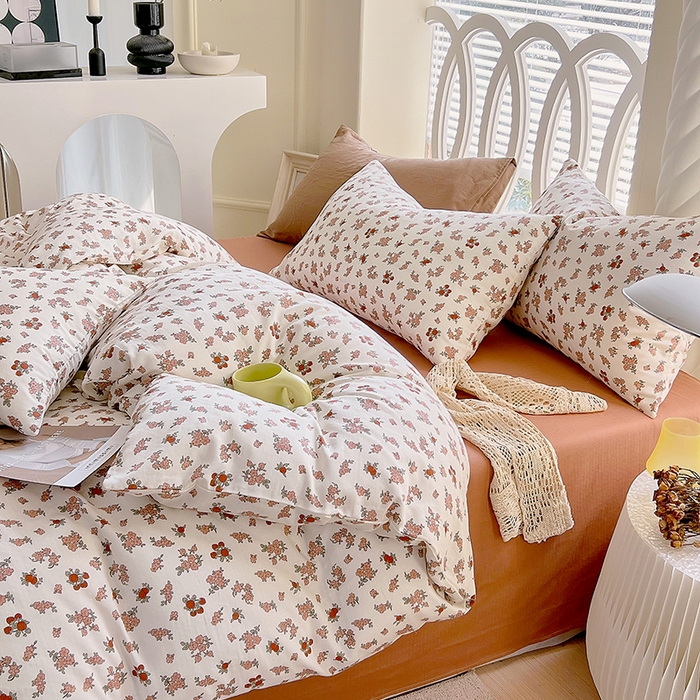 91家纺网 家纺一手货源 找家纺 于果 2024新款全棉双层纱四件套 花拾