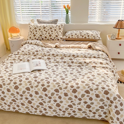 91家纺网 家纺一手货源 找家纺 艺菲阁家纺 2024新款大豆蛋白水洗双层纱夏被 萌萌狗