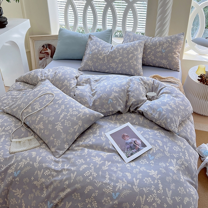 91家纺网 家纺一手货源 找家纺 于果 2024新款全棉双层纱四件套 清筱