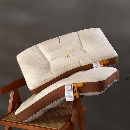 （总）沃兰国际 暖豆豆针织羽丝绒枕头成人护颈单人枕芯定型枕