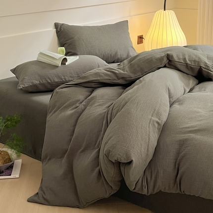 91家纺网 家纺一手货源 找家纺 （总）睡棉坊 2024新款全棉色织提花双层纱复古单床单