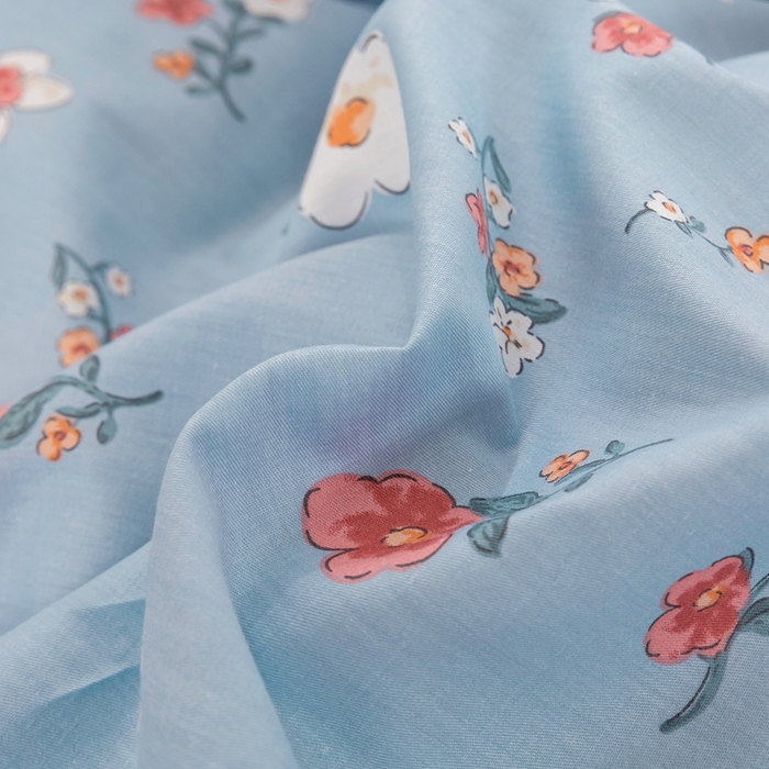 91家纺网 家纺一手货源 找家纺 琉宿家纺 2025新款全棉13372蕾丝夹棉印花床裙 淡妆初夏