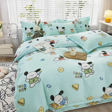 91家纺网 家纺一手货源 找家纺 （总）名优家纺 2024新款全棉13070韩版小清新系列床裙四件套 