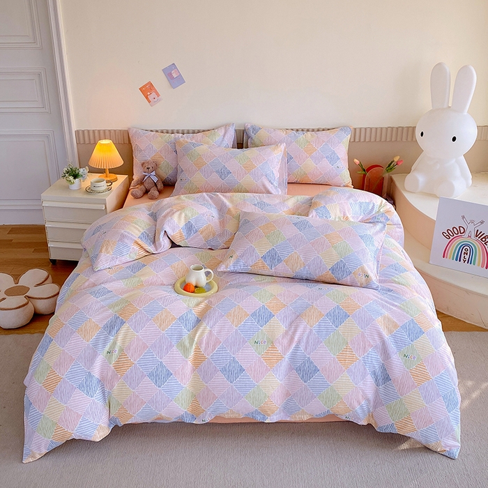 91家纺网 家纺一手货源 找家纺 于果 2024新款全棉双层纱四件套 卡莱尔