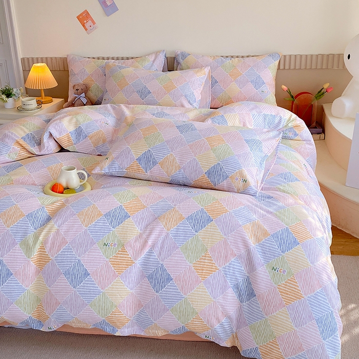 91家纺网 家纺一手货源 找家纺 于果 2024新款全棉双层纱四件套 卡莱尔