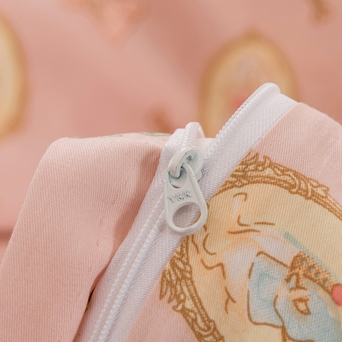 91家纺网 家纺一手货源 找家纺 琉宿家纺 2025新款全棉13372蕾丝夹棉印花床裙 公主兔